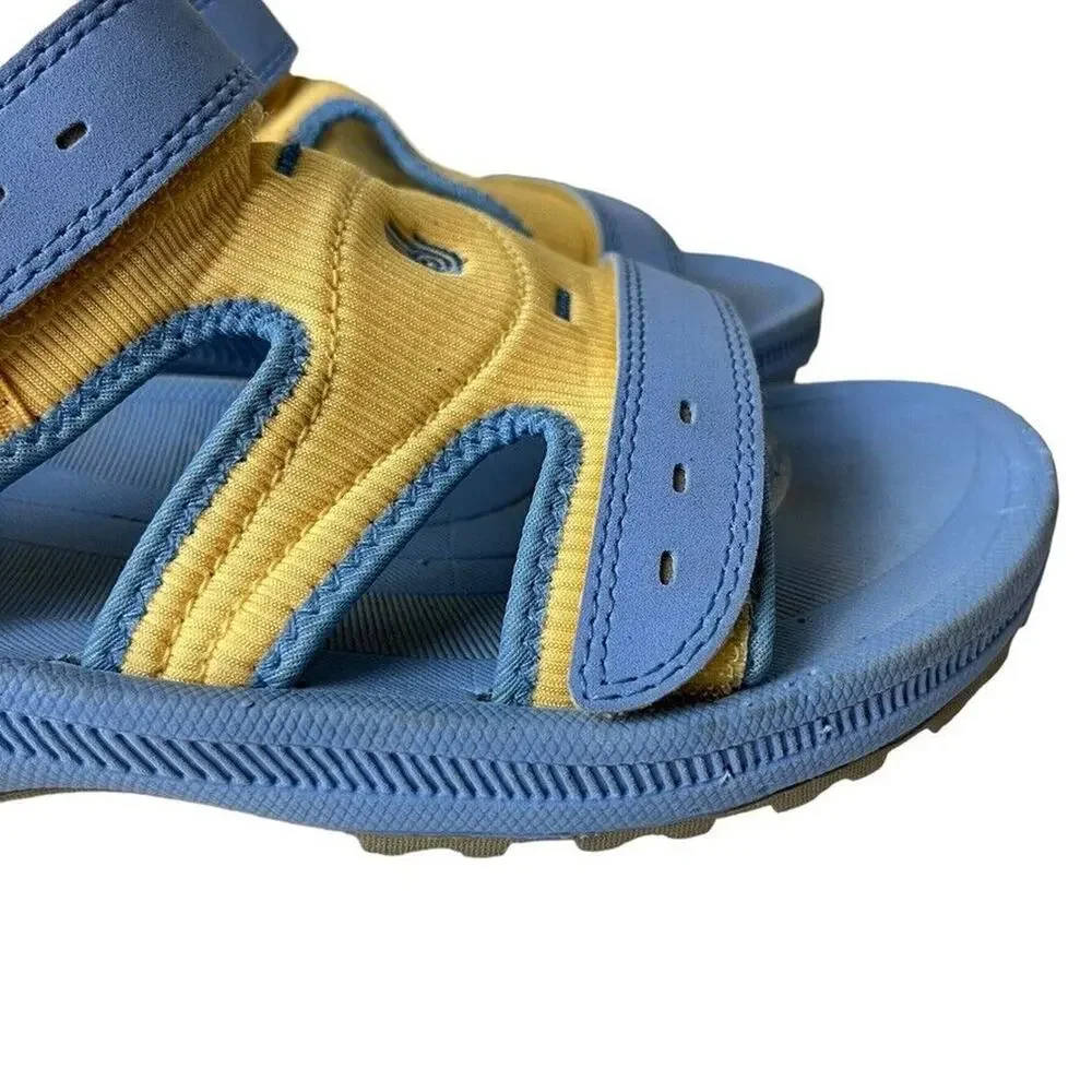 Teva Girls Kids Psyclone Blue & Yellow Sporty Ankle Strap Sandals Flats Shoes 6